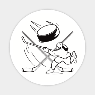 Hockey Player With Ponytail Women's Hockey Design Magnet